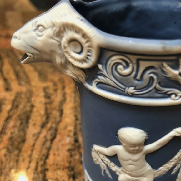 RARE Germany 1890s Ram head cherub SIGNED GOAT HEAD CHILDREN Cherub - Picture 12 of 16